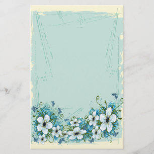 Papeterie Bleu d'été Floral & Papillons