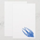 Papeterie Bleu d'oiseaux d'hirondelle (Devant / Derrière)