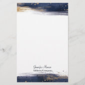 Papeterie Bleu et or aquarelle bracelets personnalisés (Devant)