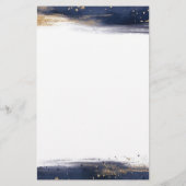 Papeterie Bleu et or aquarelle bracelets personnalisés (Dos)