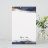 Papeterie Bleu et or aquarelle bracelets personnalisés (Debout devant)