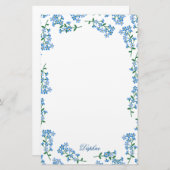 Papeterie Bleu Oubliez-moi pas cadre (Devant / Derrière)