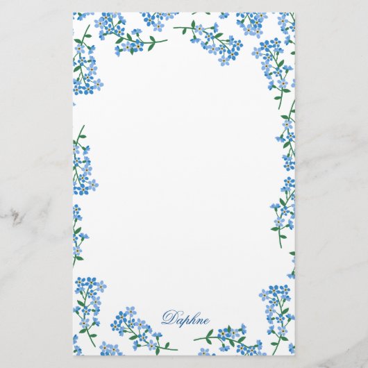 Papeterie Bleu Oubliez-moi pas cadre (Devant)