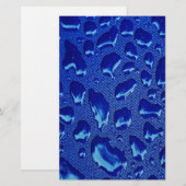 Papeterie Bleu profond gouttelettes d'eau (Devant / Derrière)