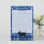 Papeterie bleue d'Affenpinscher de Noël (Debout devant)