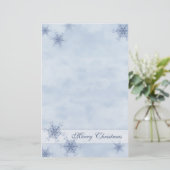 Papeterie bleue de flocons de neige (Debout devant)