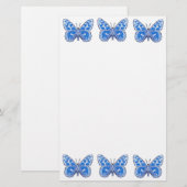 Papeterie bleue de papillon (Devant / Derrière)