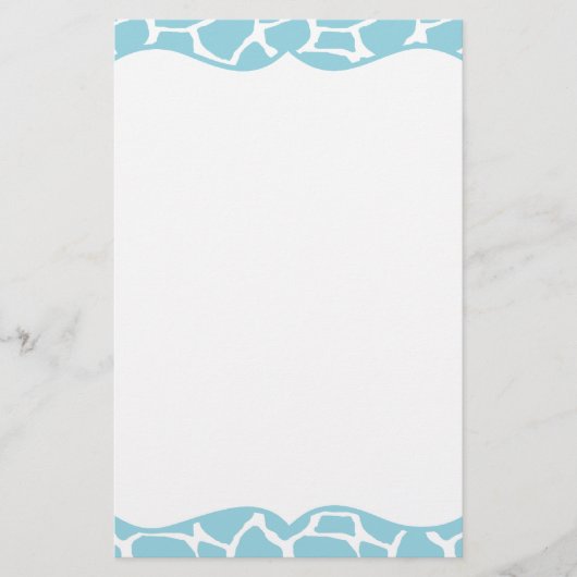 Papeterie bleue d'impression de girafe (Devant)