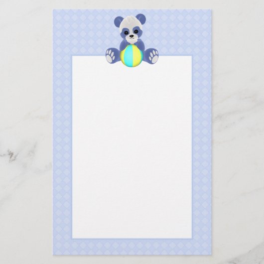 Papeterie bleue d'ours de nounours (Devant)