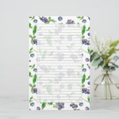 Papeterie Bleuets sauvages Aquarelle Fruit Gris Liné (Debout devant)