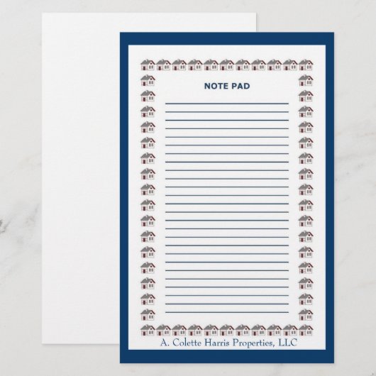 Papeterie Bloc-notes - Conception 3 (Devant / Derrière)