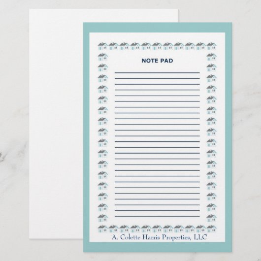 Papeterie Bloc-notes - Conception 5 (Devant / Derrière)