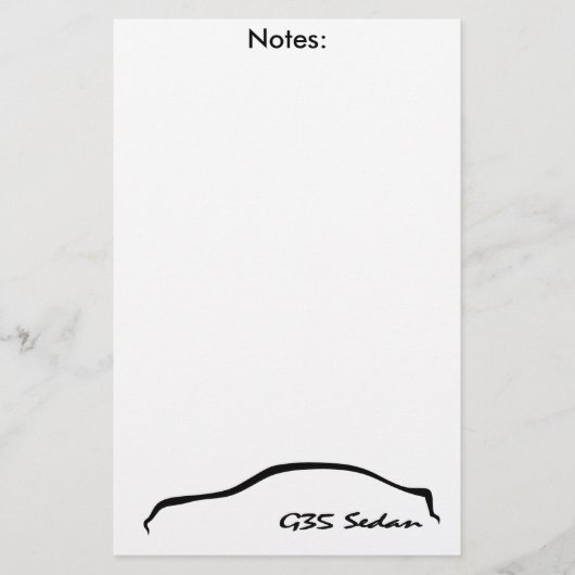 Papeterie Bloc-notes de la berline G35/bloc-notes (Devant)