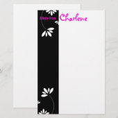 Papeterie Bloc - notes noir et blanc de fleur (Devant / Derrière)