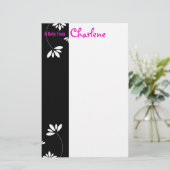 Papeterie Bloc - notes noir et blanc de fleur (Debout devant)