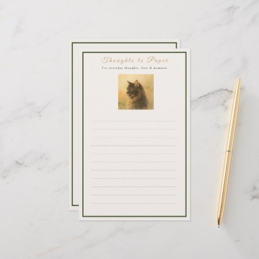 Papeterie Bloc-notes Pensées sur Papier | Chat Maine Coon (Devant/Arrière en situation)