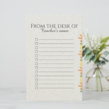 Bloc-notes personnalisé Boho Floral pour enseignan