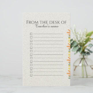 Papeterie Bloc-notes personnalisé Boho Floral pour enseignan