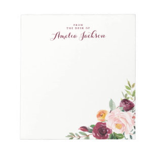 Papeterie Bloc-Notes Personnalisé Fleur de Bourgog