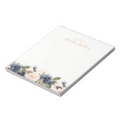 Papeterie Bloc-Notes Personnalisé Fleurs Rose Pâle (Tourné)