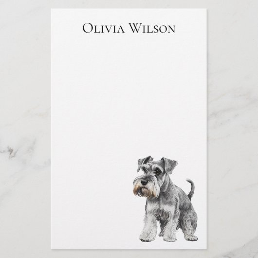 Papeterie Bloc-notes personnalisé schnauzer miniature (Devant)