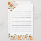 Papeterie Bloc-notes pour l'écriture d'automne (Devant / Derrière)