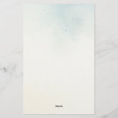 Papeterie Bloc-notes pour pins d'hiver bleu clair (Dos)