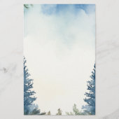 Papeterie Bloc-notes pour pins d'hiver bleu clair (Devant)