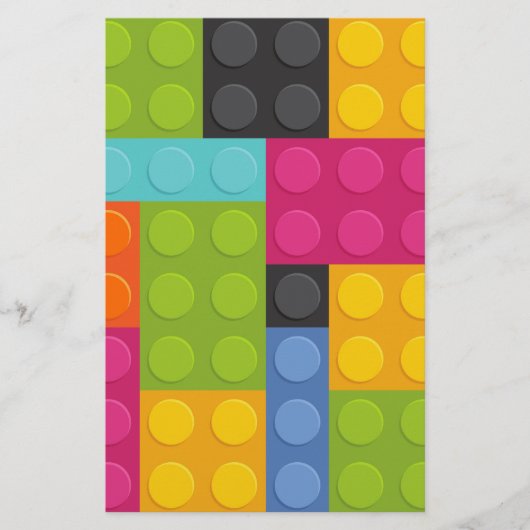 Papeterie blocs de construction rose (Devant)