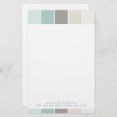 Papeterie Blocs de couleurs modernes gris et bleu (Devant / Derrière)