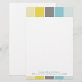 Papeterie Blocs de couleurs modernes Jaune et Bleu (Devant / Derrière)