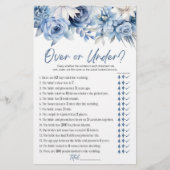 Papeterie Blue Floral au-dessus ou en dessous du jeu de Fête (Devant)