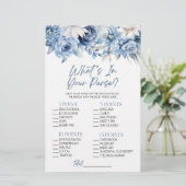 Papeterie Blue Floral What's In Purse Fête des mariées Jeu (Debout devant)
