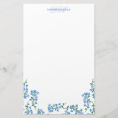 Papeterie Blue Forget Me Nots - Ajouter un nom Monogramme (Devant)