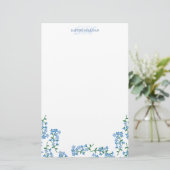 Papeterie Blue Forget Me Nots - Ajouter un nom Monogramme (Debout devant)