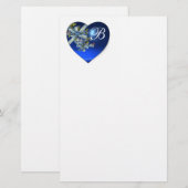 PAPETERIE BLUE HEART & OUBLIEZ-MOI NOTES MONOGRAMME (Devant / Derrière)