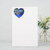PAPETERIE BLUE HEART & OUBLIEZ-MOI NOTES MONOGRAMME (Debout devant)