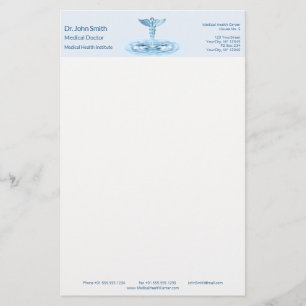 Papeterie Blue Hermes Rod Caduceus Water Riples Médicale