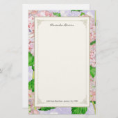 Papeterie Blue Hydrangea dentelle Floral Formal Élégant Mari (Devant / Derrière)