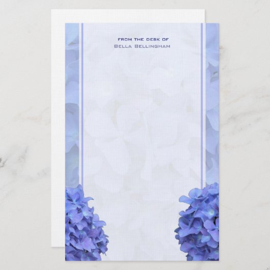 Papeterie Blue Hydrangeas (Devant / Derrière)