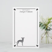 Papeterie Blue Italian Greyhound Avec Patrouilles Et Texte P (Debout devant)