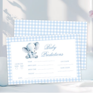 Papeterie Blue Little Elephant Peanut Bow Baby Predictions
