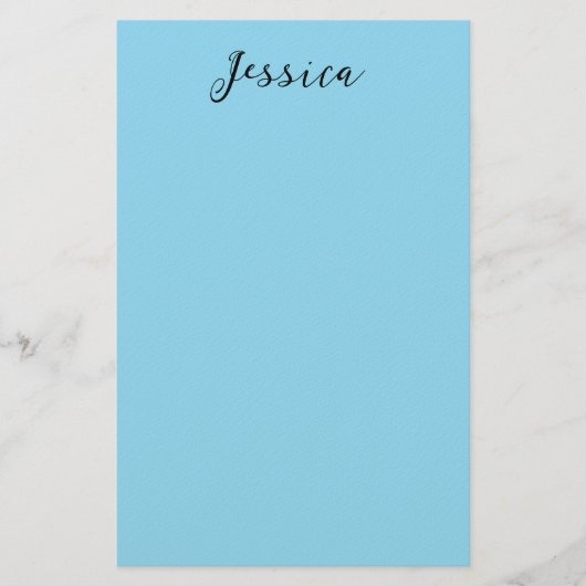 Papeterie Blue Modern Elegant Plain Simple Professional Name (Devant)