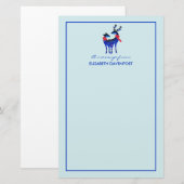 Papeterie Blue Nordic Christmas Reindeer Pair (Devant / Derrière)