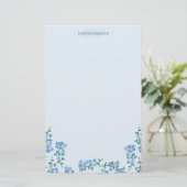 Papeterie Blue Oubliez-Moi Noter Ajouter Nom Monogramme (Debout devant)