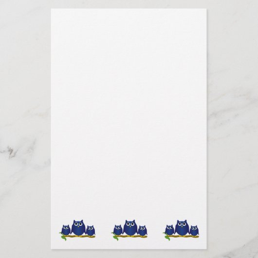 Papeterie Blue Owls Design (Devant)