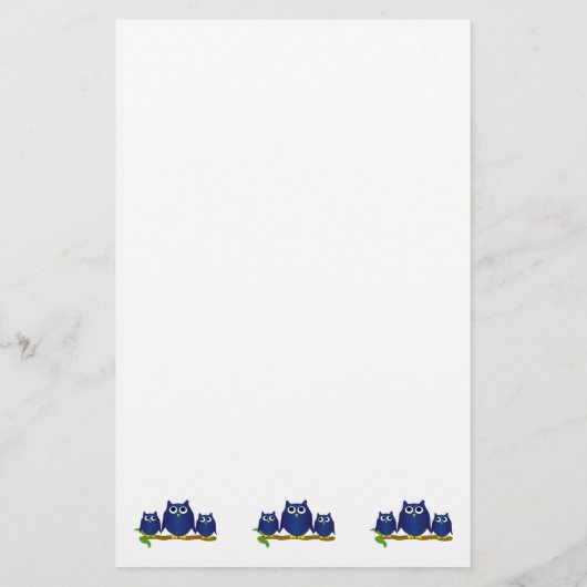 Papeterie Blue Owls Design (Dos)