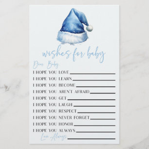 Papeterie Blue Père Noël souhaite une activité Baby shower