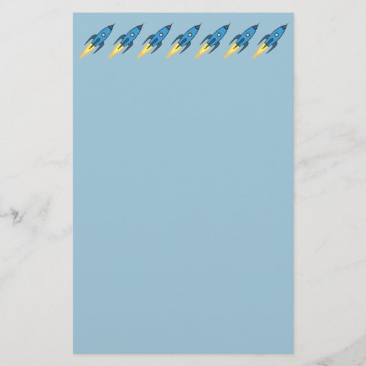 Papeterie Blue Rocket Ship Outer Space Boy Kids mignonne Mod (Devant)