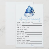 Papeterie Blue Santa Chapeau Conseils Baby shower Activité d (Devant / Derrière)